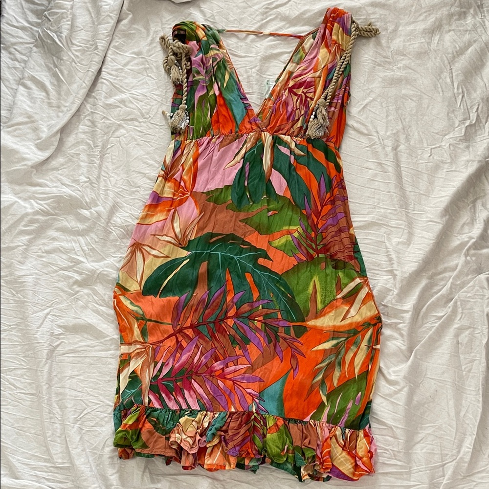 Tropical Leaf Print Dress